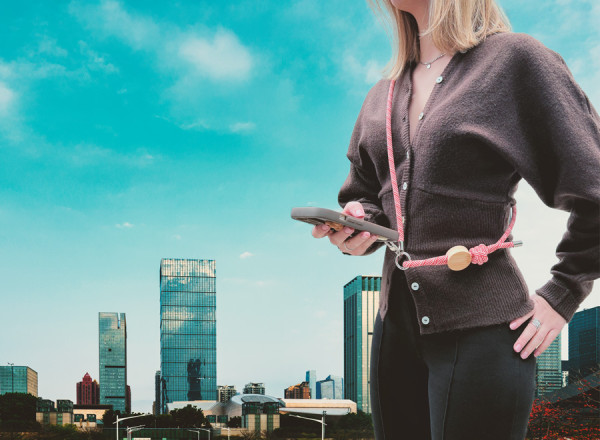 Smartphone-Lanyard 'Madrid', rot RPET