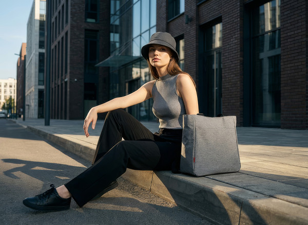 Isolierte Einkaufstasche 'Sapang', grau meliertes RPET