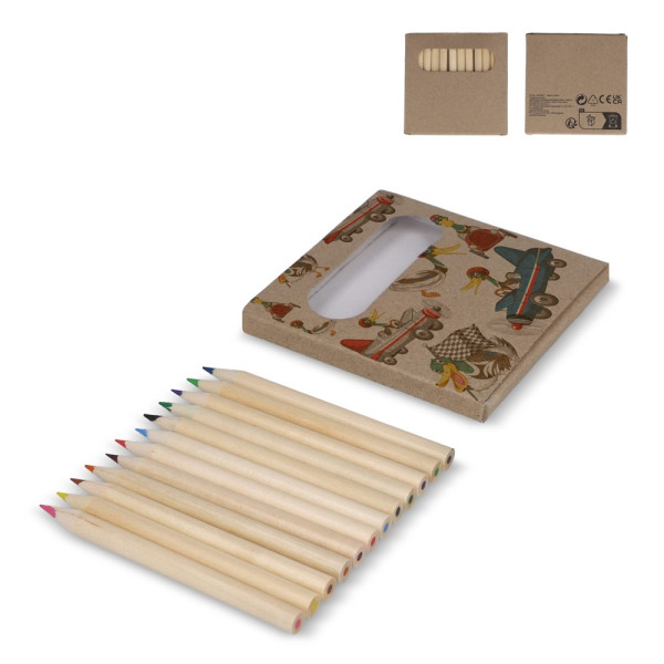 12 Buntstifte in Kraftbox