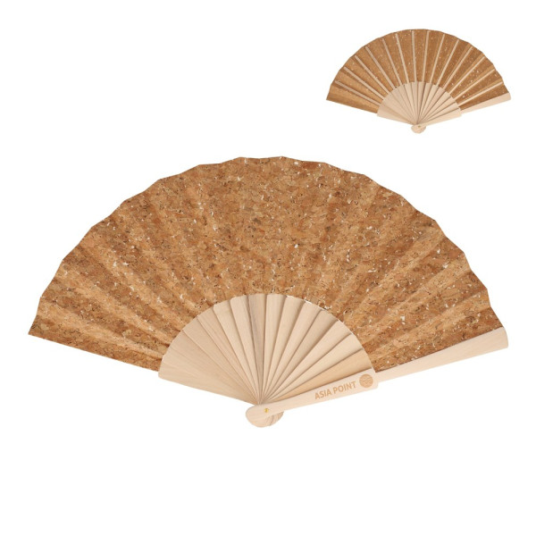 Fächer aus Holz mit Korkgewebe