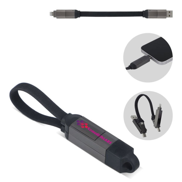 Multifunktionales 4-in-1 Kabel Schlüsselanhänger Größe 60 W