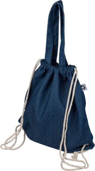 Recycelte Denim-Kordeltasche Dex