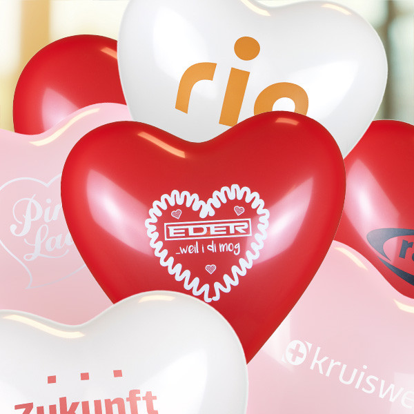 Ballons Herzform bedruckt Ø 33 cm - 11 inch
