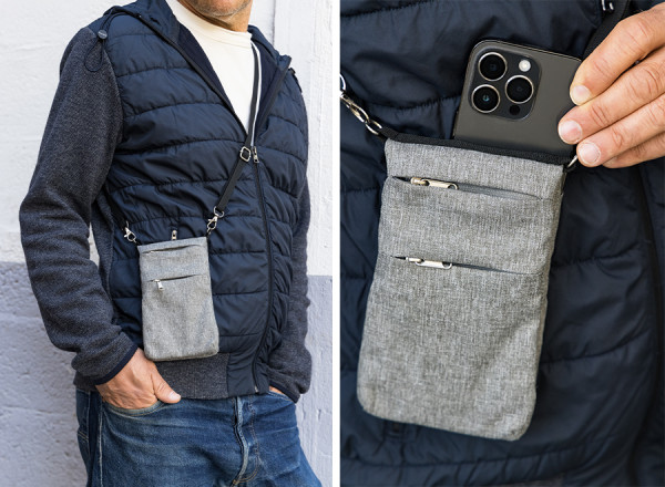 Täschchen 'Toledo', meliertes Grau RPET