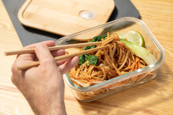 Glasbento 'Iwaki', mit Bambusdeckel